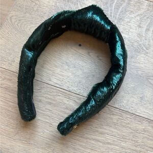 Lele Sadoughi Green Velvet Headband